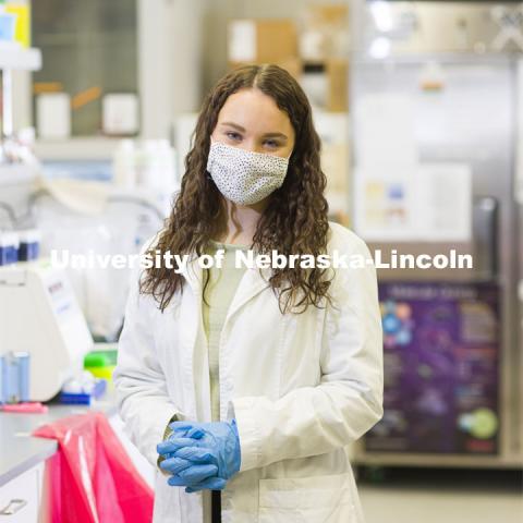 Nebraska's Lydia Storm, a freshman in forensic science and biochemistry, is a recipient of the College of Agricultural Sciences and Natural Resources' Change Maker scholarship. February 19, 2021. Photo by Craig Chandler / University Communication.