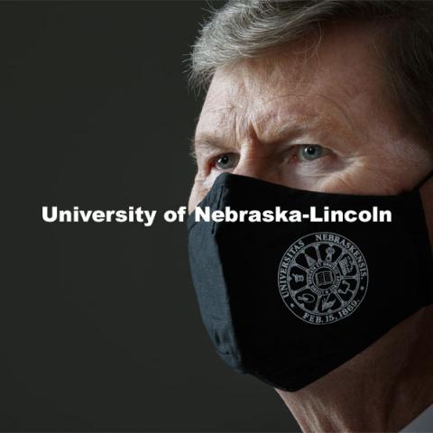 President Ted Carter, University of Nebraska. President Carter wears a mask due to the COVID-19 pandemic. March 8, 2021. Photo by Craig Chandler / University Communication.