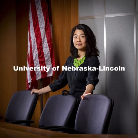 Alice Kang, associate professor of political science and ethnic studies, has been tracking when and how women broke the glass ceiling to be appointed to the highest courts in democratic countries. April 13, 2021. Photo by Craig Chandler / University Communication.  