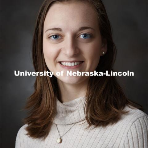 Studio portrait of Adriana Miller, Fulbright Scholar recipient. April 13, 2021. Photo by Craig Chandler / University Communication.