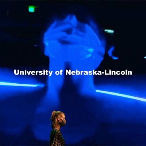 University of Nebraska-Lincoln Dancer Isabella Meier performs a dance routine during a dress rehearsal of “An Evening of Dance”. April 27, 2021. Photo by Jordan Opp for University Communication.