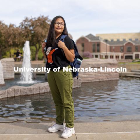 Sandhya Karki, International undergraduate student from Nepal, Wellbeing Ambassador, Vice President for Global Peer Assistance, and ASUN Senator. A junior student majoring in Nutrition and Health Sciences. April 27, 2021. Photo by Craig Chandler / University Communication.
