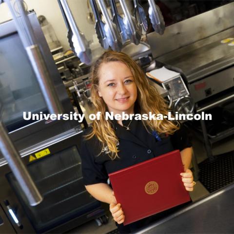 After working for 22 years on campus, Nebraska's Misty Miller will graduate May 8 with a Bachelor of Arts degree, majoring in English. April 27, 2021. Photo by Craig Chandler / University Communication.