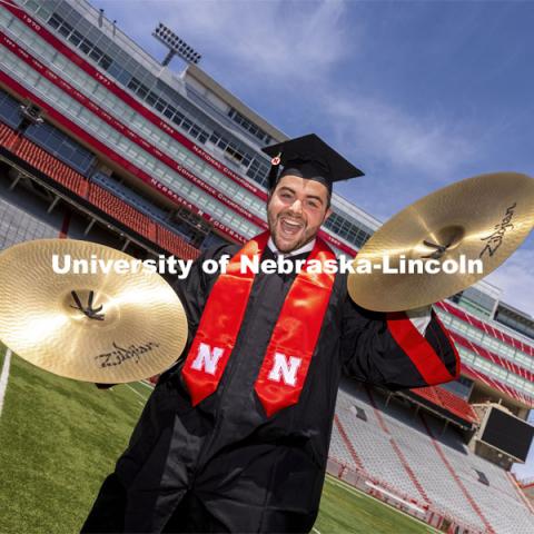 Luke Bogus for graduation feature story.  April 29, 2021. Photo by Craig Chandler / University Communication.