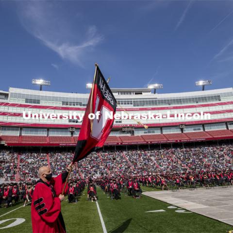 UNL Commencement in Memorial Stadium. May 8, 2021. Photo by Craig Chandler / University Communication.