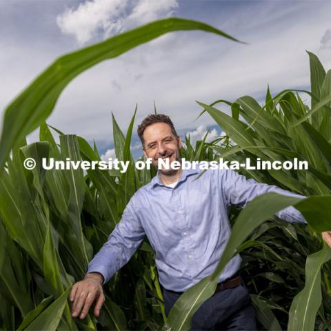 Nicholas Brozovic, Water for Food Institute, was funded with $1 million from United Nations Fund for Agricultural Development. June 29, 2021. Photo by Craig Chandler / University Communication.