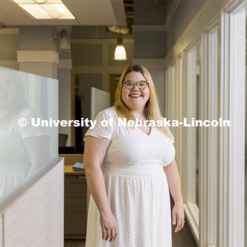 Katie Edwards, Associate Professor in Educational Psychology, researches Interpersonal violence. July 12, 2021. Photo by Craig Chandler / University Communication.
