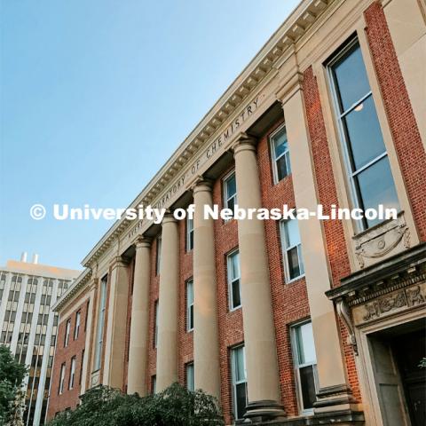 Exterior view of Avery Hall on City Campus. July 21, 2021. Photo by Katie Black / University Communication.