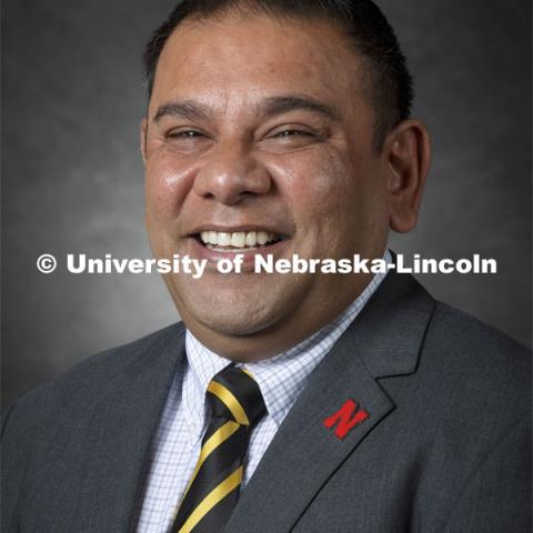 Studio portrait of Robin Garewal, Assistant Professor, College of Business. 2021 New Faculty Orientation. August 18, 2021. Photo by Craig Chandler / University Communication.