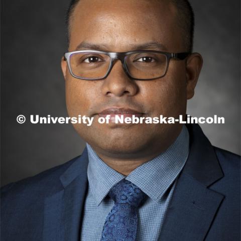 Studio portrait of Arindam Malakar, Research Assistant Professor, Nebraska Water Center. 2021 New Faculty Orientation. August 18, 2021. Photo by Craig Chandler / University Communication.