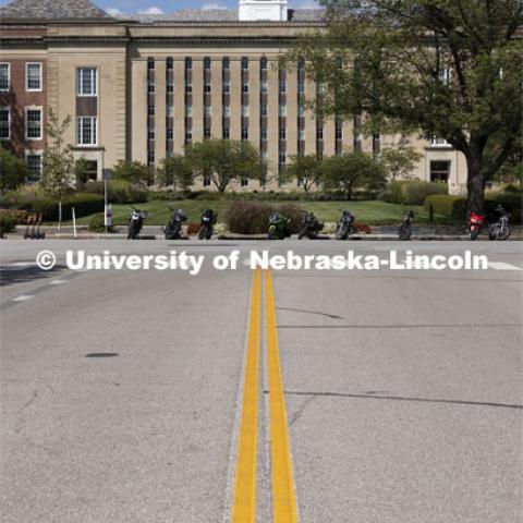 Exterior view of the south side Love Library. August 25, 2021. Photo by Craig Chandler / University Communication.