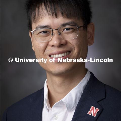 Studio portrait of Qiang Liu, Assistant Professor, Computer Science and Engineering. 2021 New Faculty Orientation. September 1, 2021. Photo by Craig Chandler / University Communication.