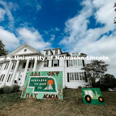 Homecoming 2021 yard displays. October 14, 2021. Photo by Craig Chandler / University Communication.