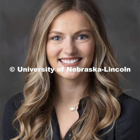 Studio portrait of Abby Dieter, Assistant Director of Development, UNO College of Business Administration, NU Foundation. October 12, 2021. Photo by Craig Chandler / University Communication.