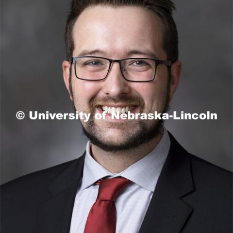 Studio portrait of Alex Erlandson, NU Foundation. October 12, 2021. Photo by Craig Chandler / University Communication.