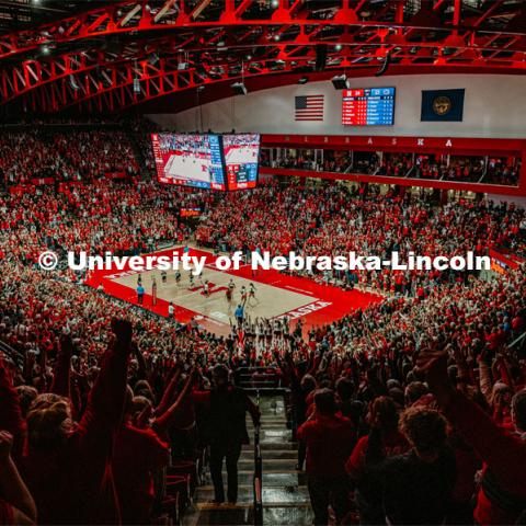 Nebraska vs. Penn State volleyball match in Devaney Stadium. November 19, 2021. Photo by Justin Mohling