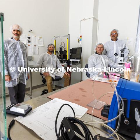 Ilya Kravchenko, Dan Claes, Frank Golf and Ken Bloom are members of Nebraska’s Department of Physics and Astronomy who collaborate with partners at the European Organization for Nuclear Research, known as CERN. Their work involves CERN’s Large Hadron Collider. November 23, 2021. Photo by Craig Chandler/University Communication.