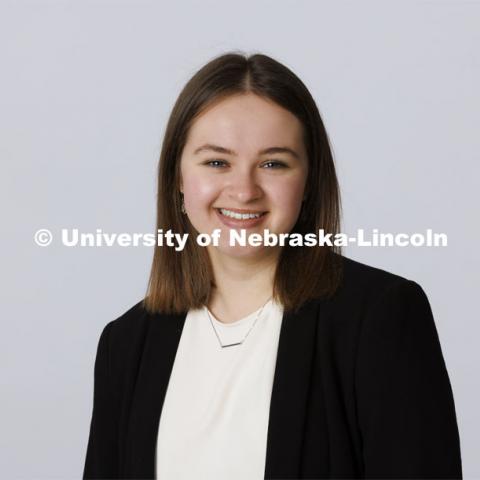 Studio portrait of LeAnne Bugay, ASEM New Student Enrollment Orientation Leaders. December 10, 2021. Photo by Craig Chandler / University Communication.