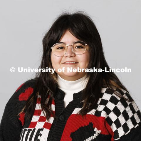 Studio portrait of Dulce Garcia, ASEM New Student Enrollment Orientation Leaders. December 10, 2021. Photo by Craig Chandler / University Communication.