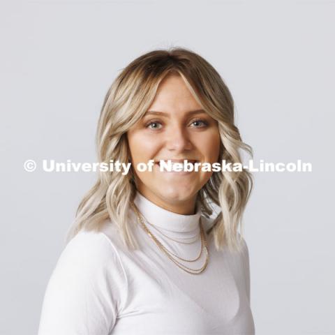 Studio portrait of Aleks Glowik, ASEM New Student Enrollment Orientation Leaders. December 10, 2021. Photo by Craig Chandler / University Communication.