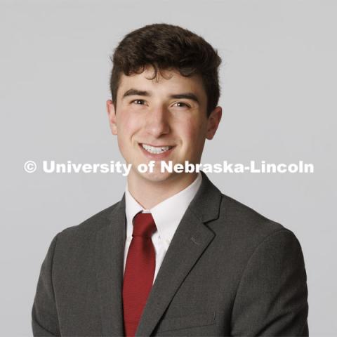 Studio portrait of Jack Kinney, ASEM New Student Enrollment Orientation Leaders. December 10, 2021. Photo by Craig Chandler / University Communication.