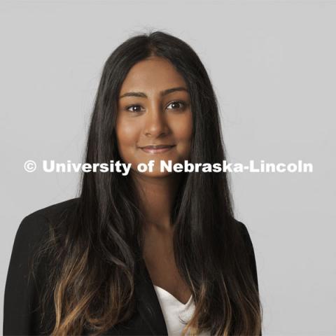 Studio portrait of Isha Kishore, ASEM New Student Enrollment Orientation Leaders. December 10, 2021. Photo by Craig Chandler / University Communication.