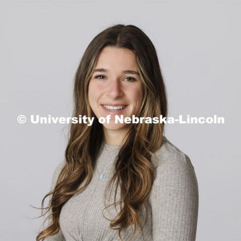 Studio portrait of Rachel Morros, ASEM New Student Enrollment Orientation Leaders. December 10, 2021. Photo by Craig Chandler / University Communication.