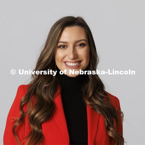 Studio portrait of Sydney Spanel, ASEM New Student Enrollment Orientation Leaders. December 10, 2021. Photo by Craig Chandler / University Communication.