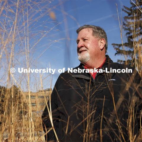 A new study led by Darren Redfearn, Professor Agronomy and Horticulture and forage systems specialist, is leading a study of how a targeted restoration of perennial grasses amid cropland could accomplish a variety of benefits, ranging from reduction in water and fertilizer use to expansion of wildlife habitat to encouragement of new bioenergy industry. January 21, 2022. Photo by Craig Chandler / University Communication.