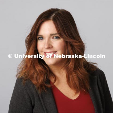 Studio portrait of Emily Anton, Assistant Director of Marketing, Academic Services and Enrollment Management. ASEM portraits. February 2, 2022. Photo by Craig Chandler / University Communication.