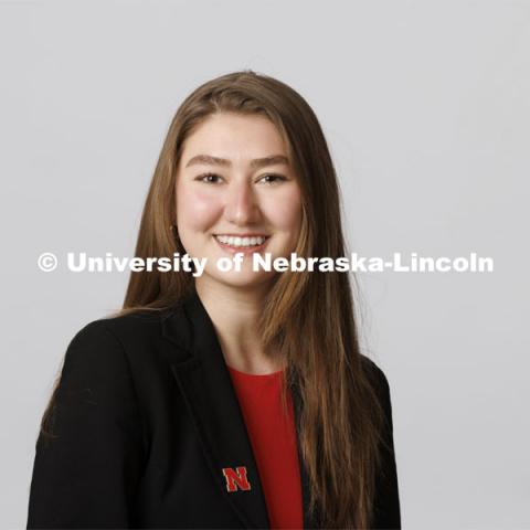 Studio portrait of Olivia Engle, ASEM portraits. February 2, 2022. Photo by Craig Chandler / University Communication.