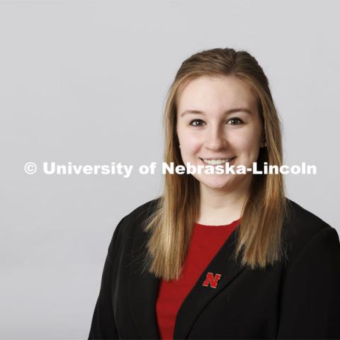 Studio portrait of Claire Swanson, Recruitment Specialist, Academic Services and Enrollment Management. ASEM portraits. February 2, 2022. Photo by Craig Chandler / University Communication.