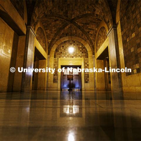 Supreme Court quadrant of the Capitol, outside the Appellate Courts. Interior of the Nebraska State Capitol. February 4, 2022. Photo by Craig Chandler / University Communication.