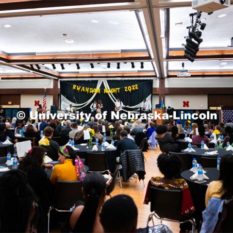 Students dance to the music of Live Lyve. The Nebraska East Union was the site for Rwanda Night: Land of a Thousand Hills Experience in One Night celebration Saturday, February 19, 2022. Photo by Jonah Tran/ University Communication.