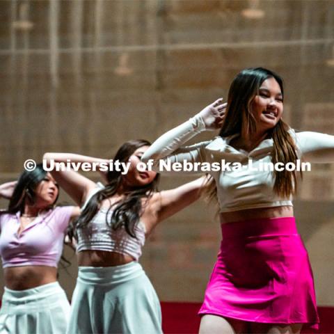 Delta Phi Lambda Sorority. Multicultural Greeks and NPHC Greeks in a competition against each other with a mixture of dancing/stepping/strolling moves. Stroll Off competition in the Coliseum. April 2, 2022. Photo by Jonah Tran/ University Communication.