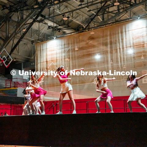 Delta Phi Lambda Sorority. Multicultural Greeks and NPHC Greeks in a competition against each other with a mixture of dancing/stepping/strolling moves. Stroll Off competition in the Coliseum. April 2, 2022. Photo by Jonah Tran/ University Communication.