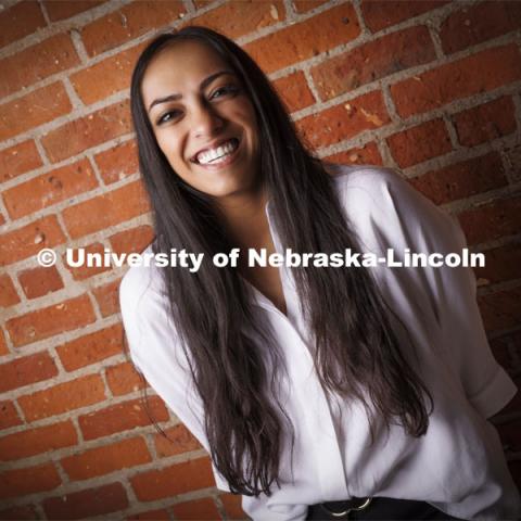 Studio portrait of Avni Srivastav, Digital Content Specialist for University Communication. April 4, 2022. Photo by Craig Chandler / University Communication.