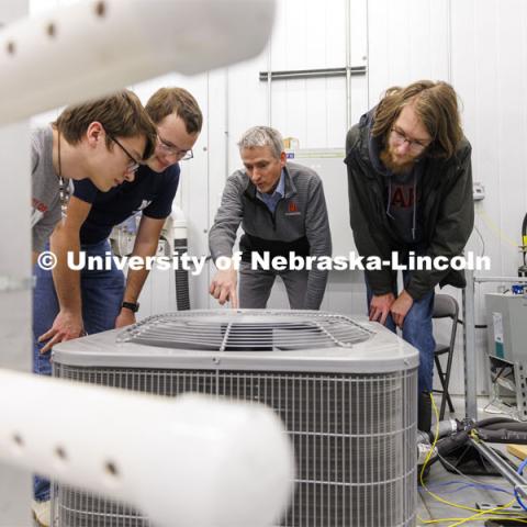 Photos from David Yuill HVAC labs in PKI. College of Engineering photo shoot at Peter Kiewit Institute in Omaha. April 5, 2022. Photo by Craig Chandler / University Communication.