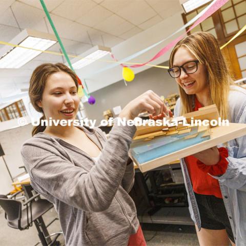 Presentations and studio work during the final week of class for architecture students. April 28, 2022. Photo by Craig Chandler / University Communication.