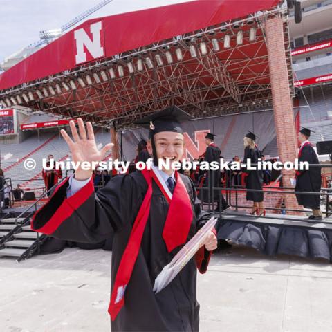 UNL undergraduate commencement in Memorial Stadium. May 14, 2022. Photo by Craig Chandler / University Communication.