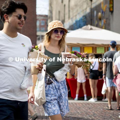 Farmers Market in the Haymarket, Lincoln, Nebraska. August 6, 2022. Photo by Blaney Dreifurst for University Communication.