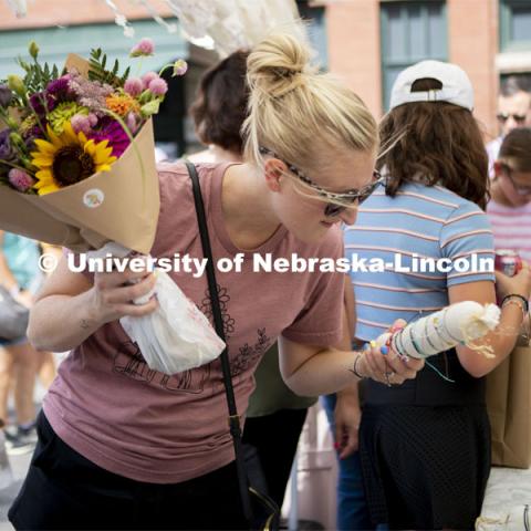 Farmers Market in the Haymarket, Lincoln, Nebraska. August 6, 2022. Photo by Blaney Dreifurst for University Communication.