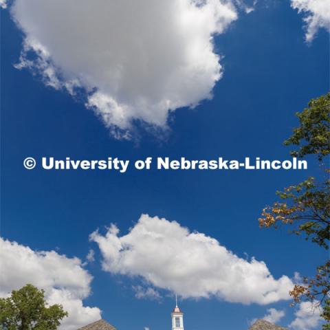 Newly renovated cupola on Love Library. August 17, 2022. Photo by Craig Chandler / University Communication. 