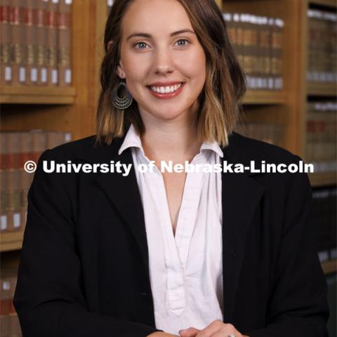 Kaitlyn Evan, Resource Navigator, College of Law. College of Law portrait session. August 18, 2022. Photo by Craig Chandler / University Communication.