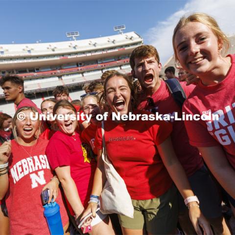 Tunnel Walk and New Student Welcome in Memorial Stadium. August 19, 2022. Photo by Craig Chandler / University Communication.