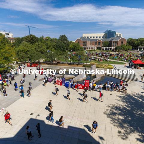 Club Fair in the green space by the Nebraska Union at City Campus. More than 120 recognized student organizations (RSOs) to join for social, professional and leadership interests. RSO members and officers will be on hand to provide details about their organization and answer questions from prospective new members.August 24, 2022. Photo by Craig Chandler / University Communication.