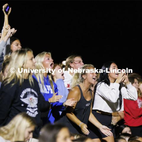 Showtime at the Vine Street Fields. Recognized Student Organizations, Greeks and Residence Halls battle against each other with performances for Homecoming competition points and ultimate bragging rights. Homecoming 2022. September 26, 2022. Photo by Craig Chandler / University Communication.