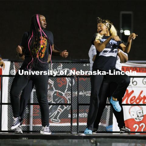 Members of the African People’s Union perform on stage at Showtime at the Vine Street Fields. Recognized Student Organizations, Greeks and Residence Halls battle against each other with performances for Homecoming competition points and ultimate bragging rights. Homecoming 2022. September 26, 2022. Photo by Craig Chandler / University Communication.