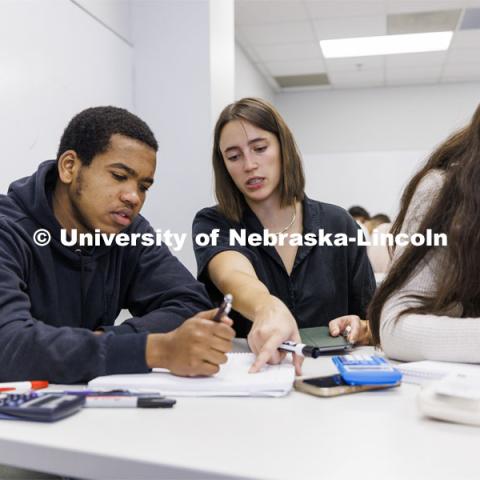 Isabel Safarik teaches asection of Math 106, Calculus 1. October 6, 2022. Photo by Craig Chandler / University Communication. 