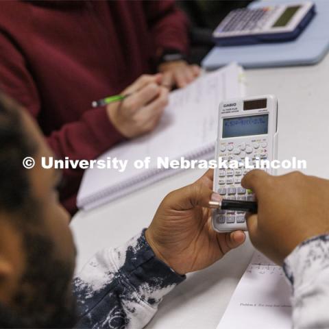 Grad student Isabel Safarik teaches a section of Math 106, Calculus 1. October 6, 2022. Photo by Craig Chandler / University Communication.  